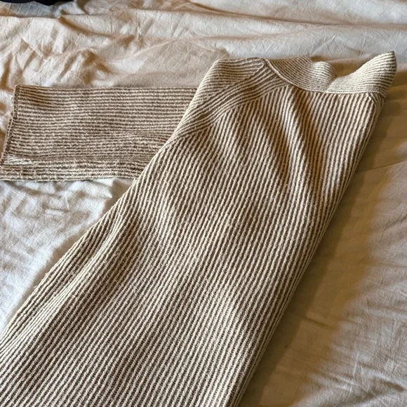 Ava & Viv Cozy Cream Striped Cardigan Sweater - Picture 4 of 5